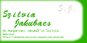 szilvia jakubacs business card